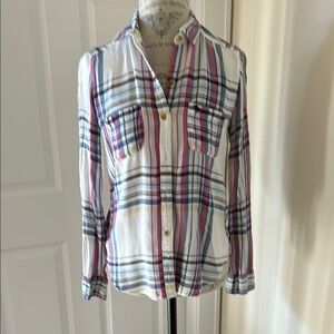 Plaid Button-Up Shirt